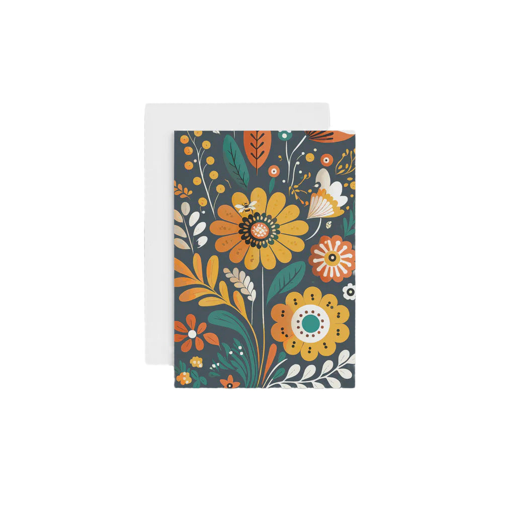 Flowers on a dark background - Bee Mini Card | Affirmations