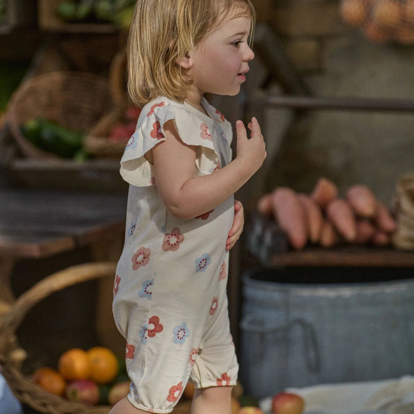 TILLY SUIT - Flora Stamp Print | Nature Baby