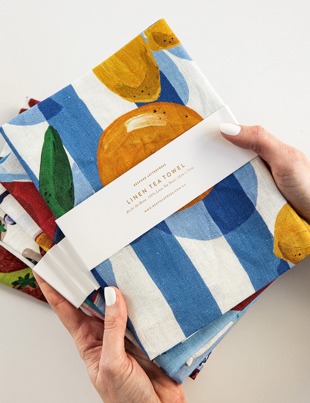 Citrus 100% Linen Tea Towel | Bespoke Letterpress