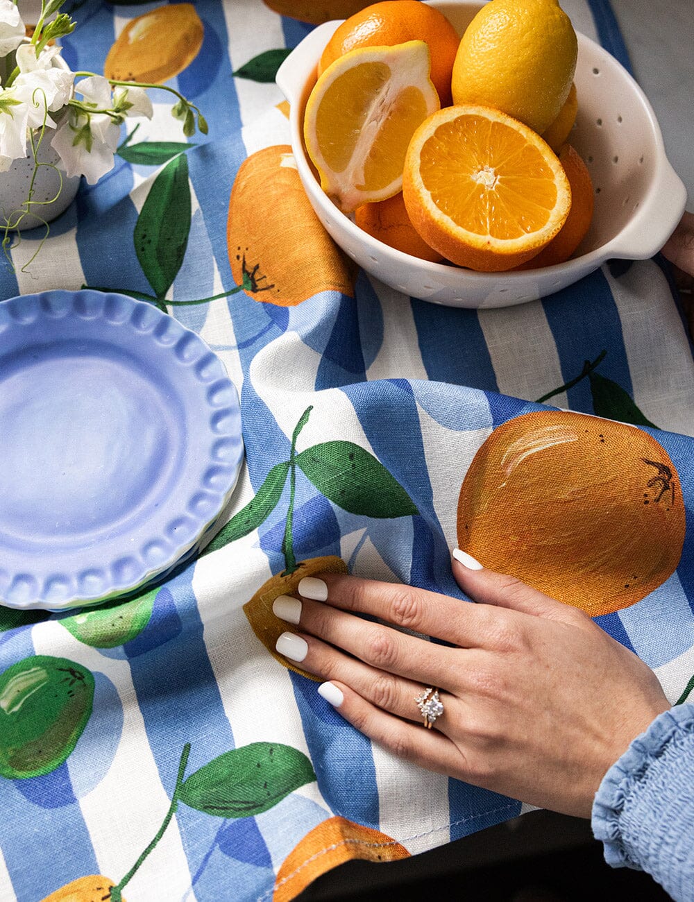 Citrus 100% Linen Tea Towel | Bespoke Letterpress