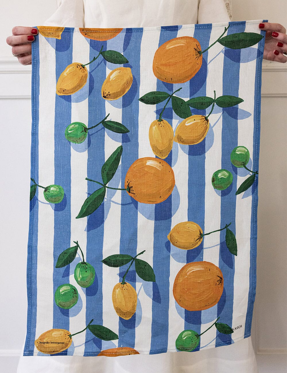 Citrus 100% Linen Tea Towel | Bespoke Letterpress
