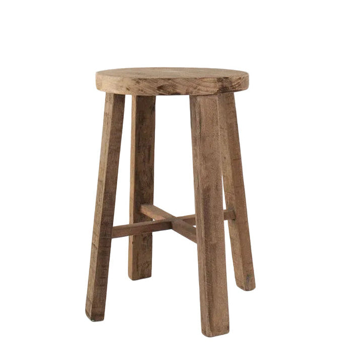 Teak Round Stool - Natural | Parnell + Co