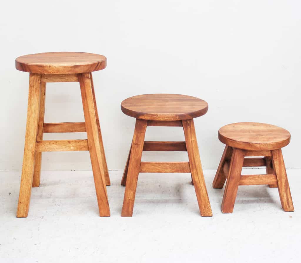 Wooden Stool - Tall Round | Barron Imports
