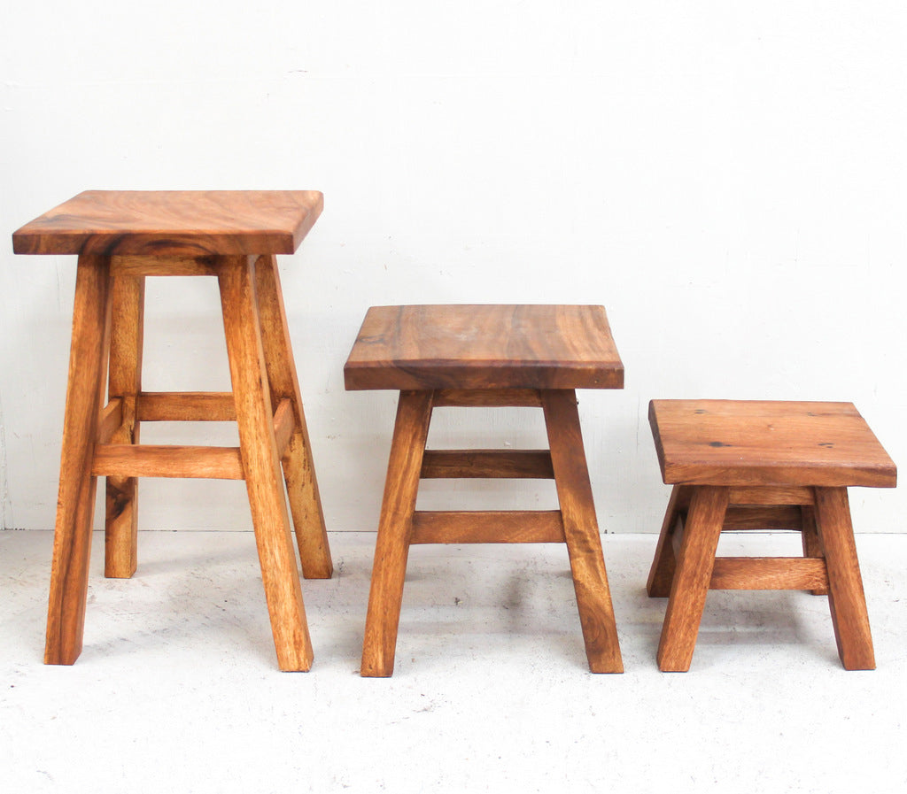 Wooden Stool – Medium Square | Barron Imports