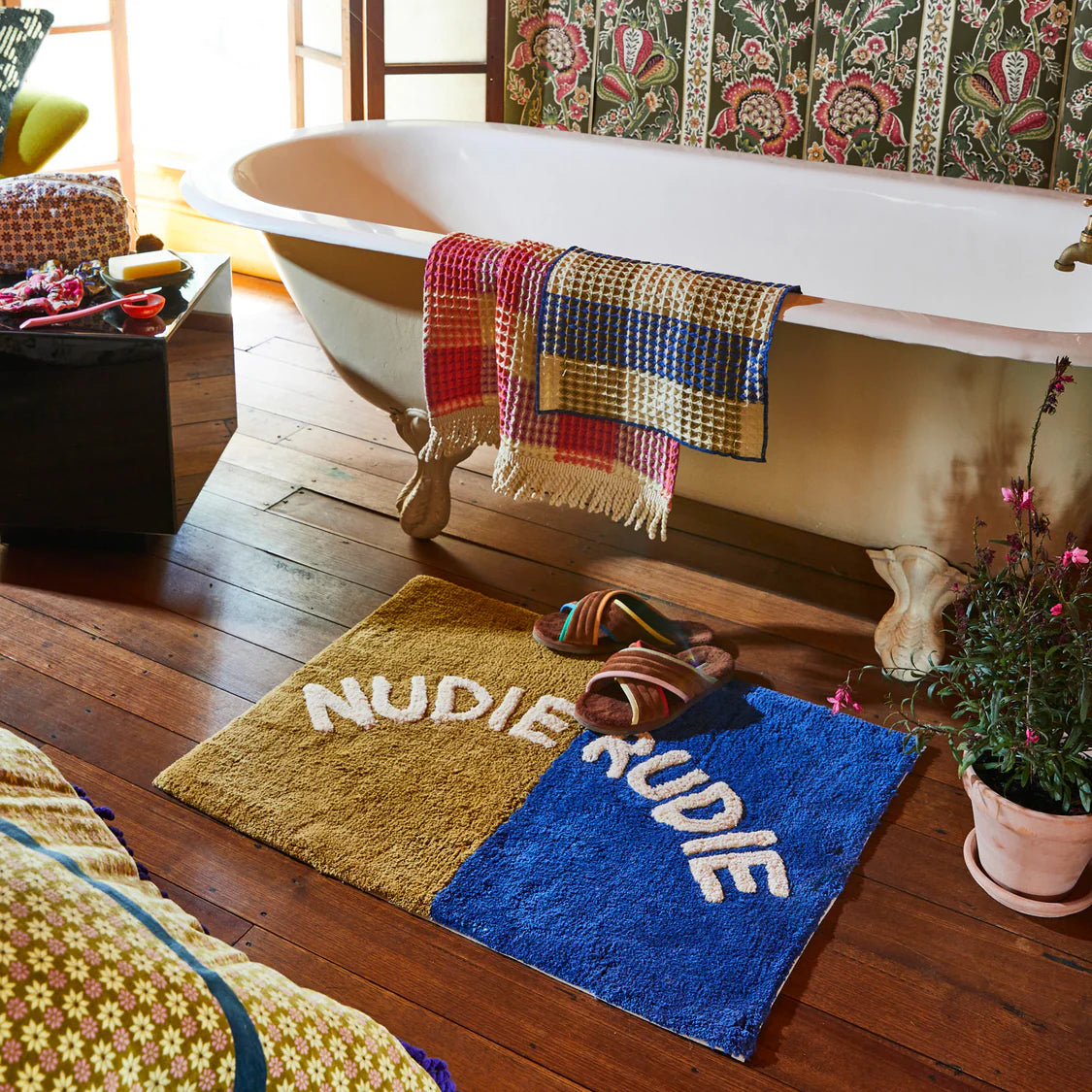 Tula Nudie Bath Mat - Cobalt | Sage x Clare