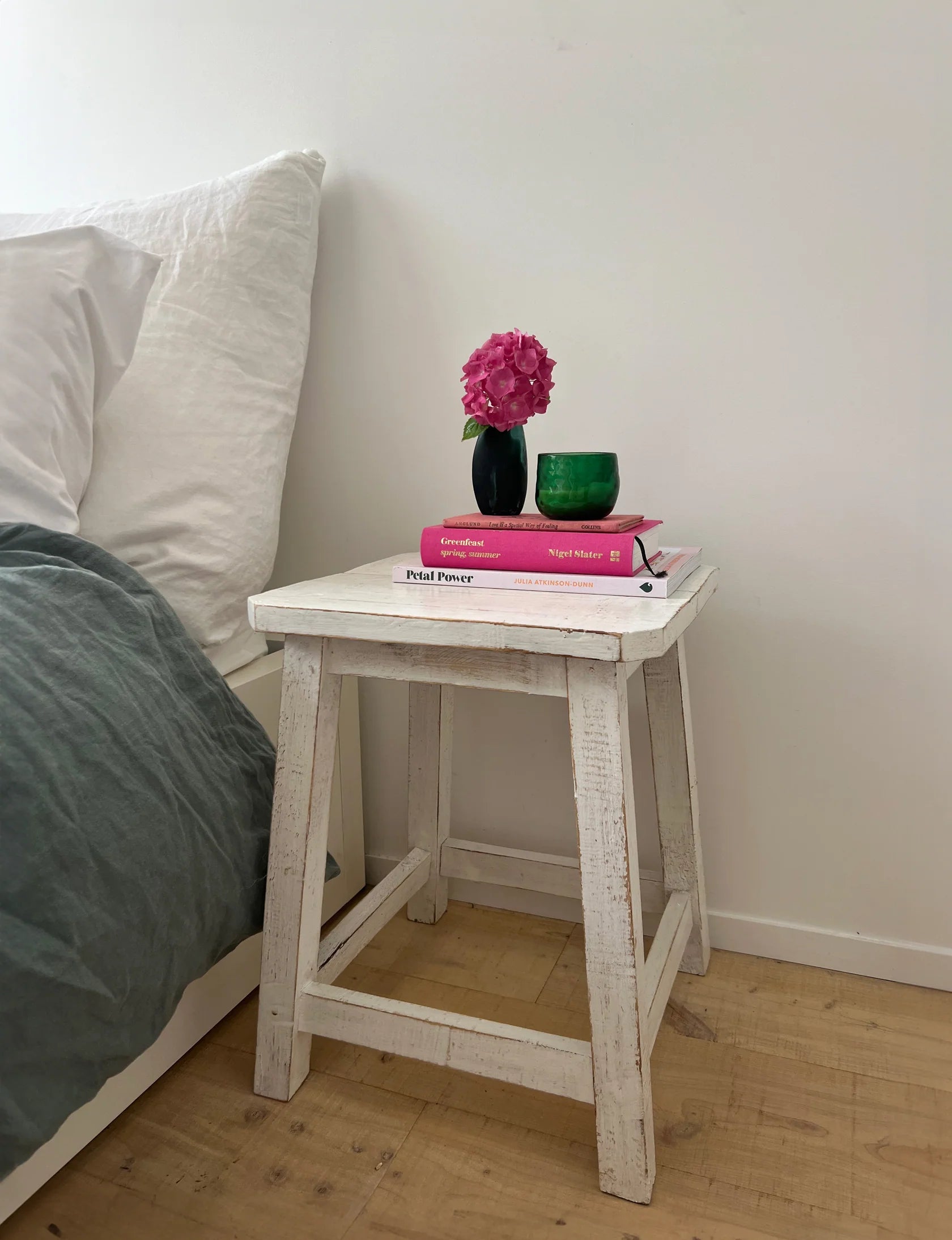 Florence Stool Square - White | Parnell + Co
