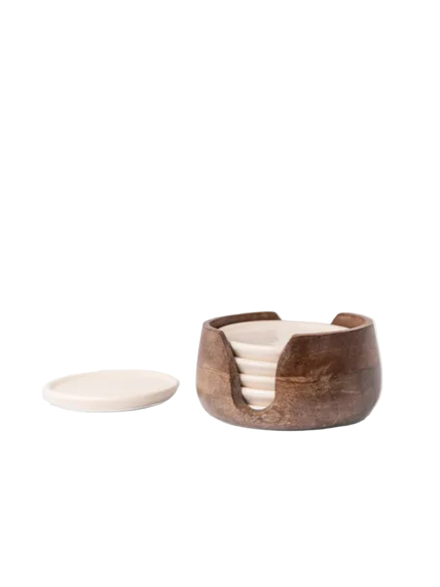 Porto Round Porcelain Coaster (6PC) | French Country