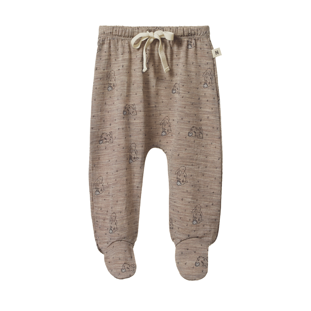 MERINO FOOTED ROMPERS - Bramble Burrow Print | Nature Baby