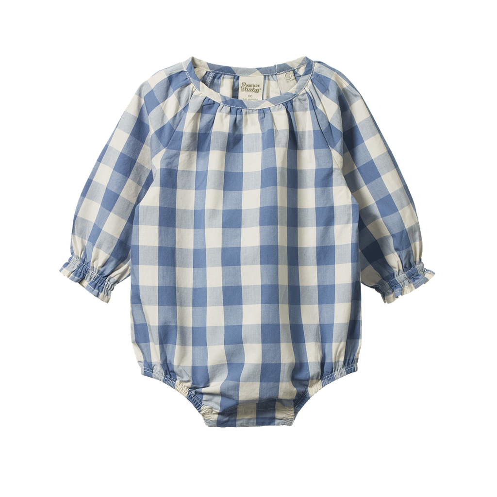 MEADOW BODYSUIT GINGHAM - Bluebelle Check | Nature Baby