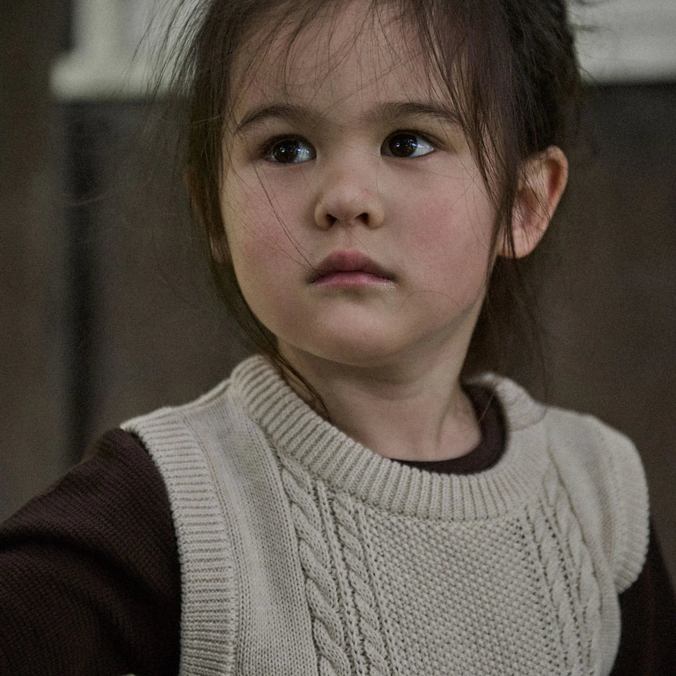 Walter Vest - Oatmeal Marl Cable Knit | Nature Baby