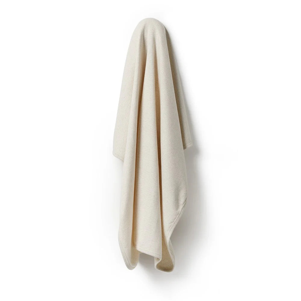 Organic Stripe Rib Bunny Rug - Oatmeal | Wilson + Frenchy