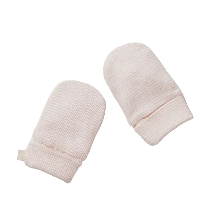 Organic Stripe Rib Mittens - Cantaloupe - Organic Stripe Rib | Wilson + Frenchy