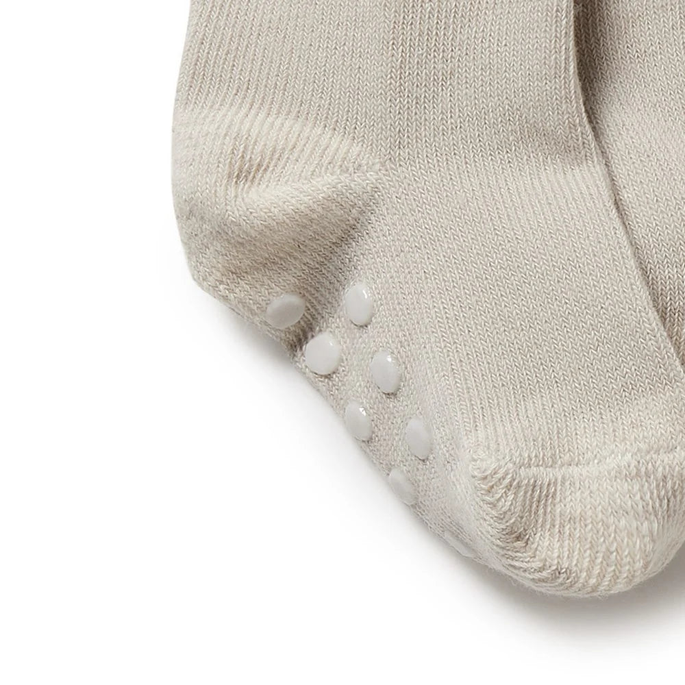 Organic 3 Pack Baby Socks - Clay - Cotton Nylon Knit | Wilson + Frenchy