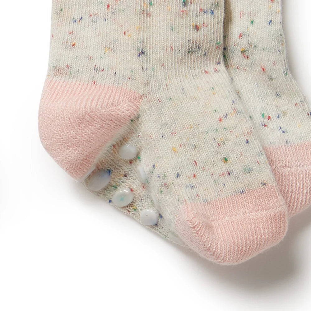 Organic 3 Pack Baby Socks - Cantaloupe - Cotton Nylon Knit | Wilson + Frenchy