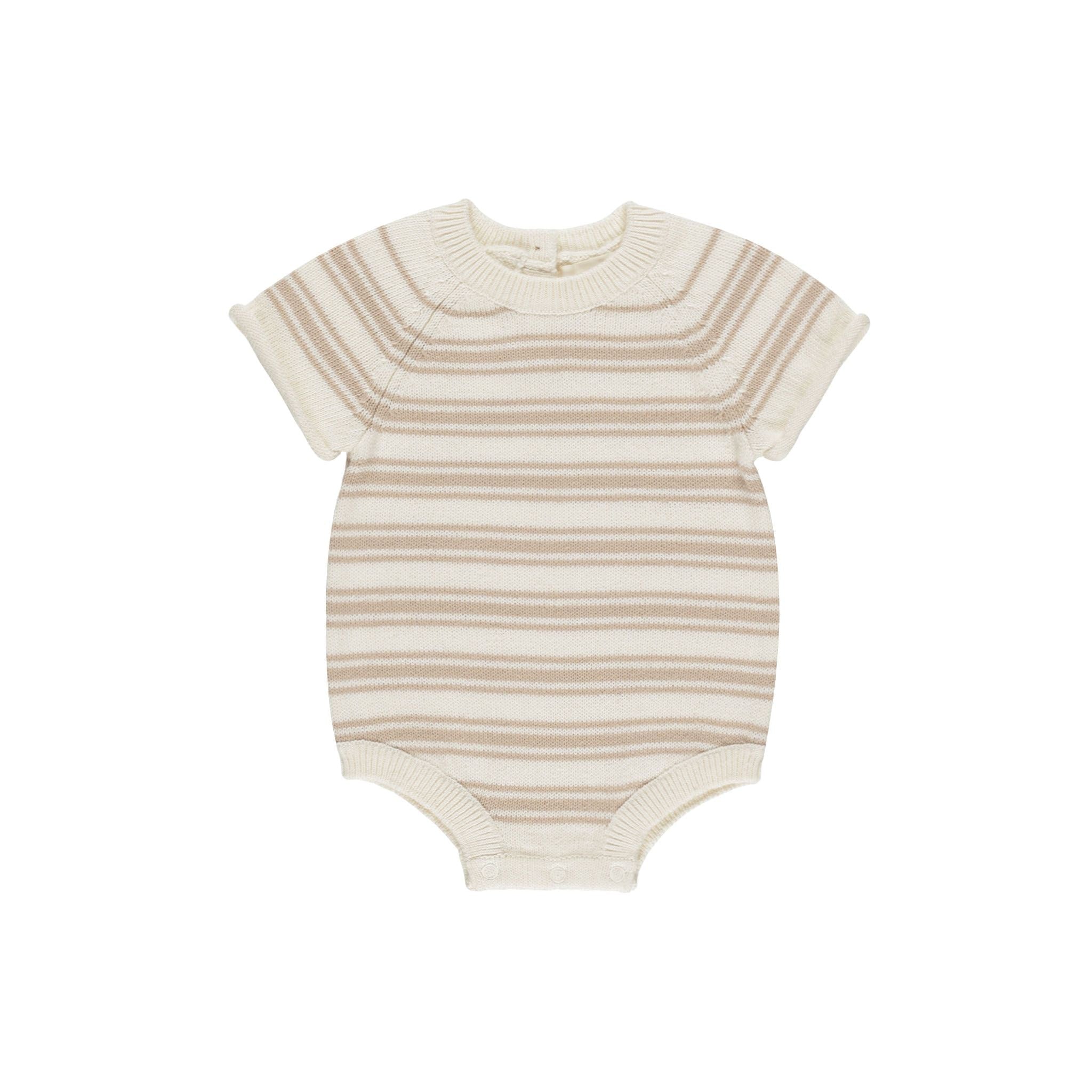 Rowan Romper || Oat Knit Stripe | Quincy Mae