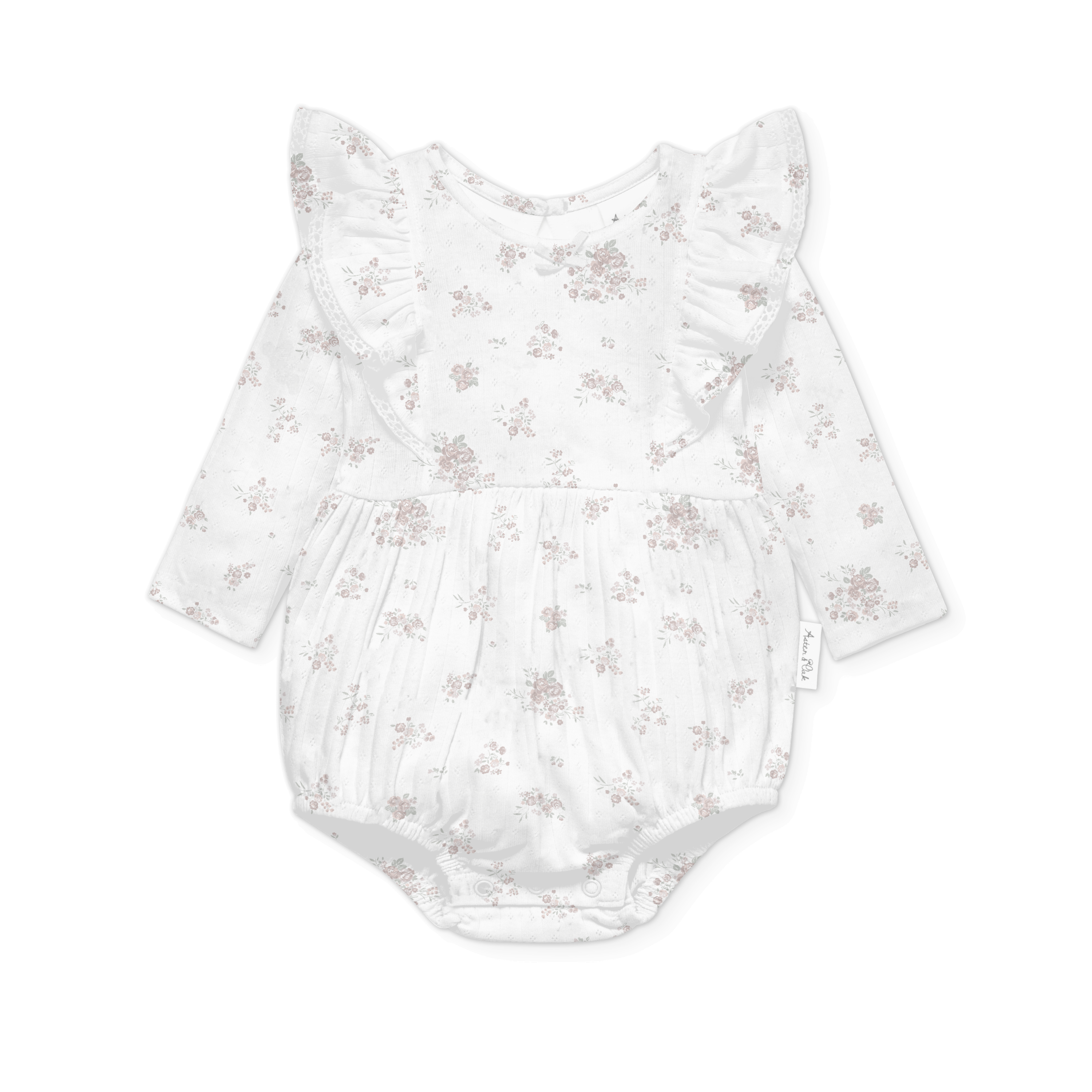 POSIE FLORAL BUBBLE ROMPER || White | Aster & Oak