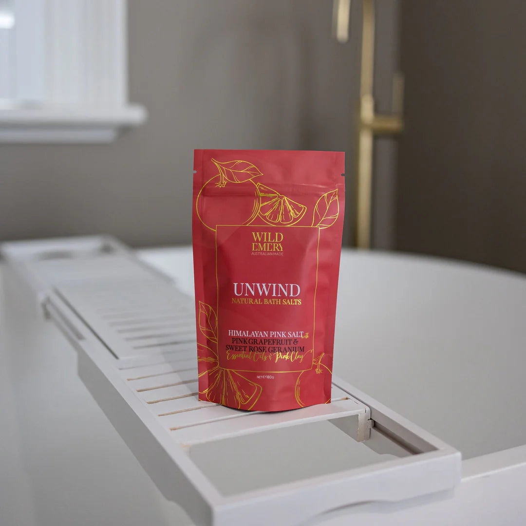 Natural Bath Salts - Unwind - 180g | Wild Emery