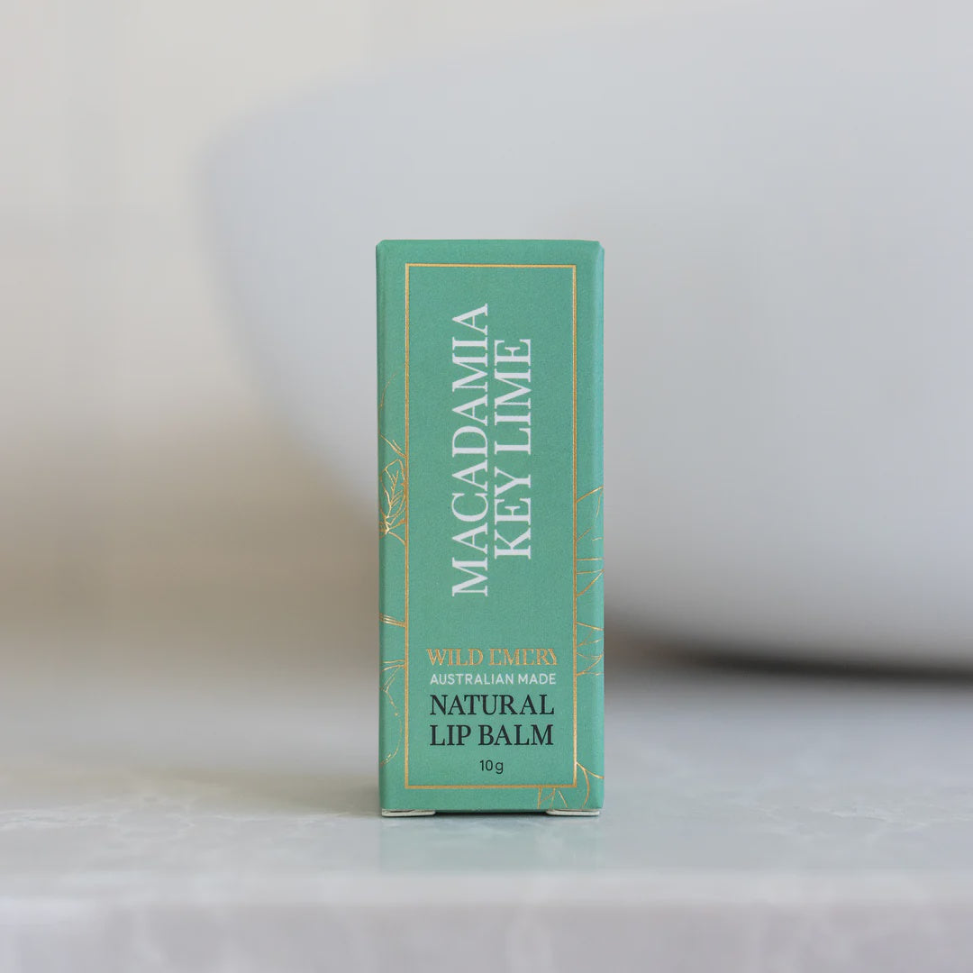 “Natural Lip Balm - Macadamia Key Lime | Wild Emery