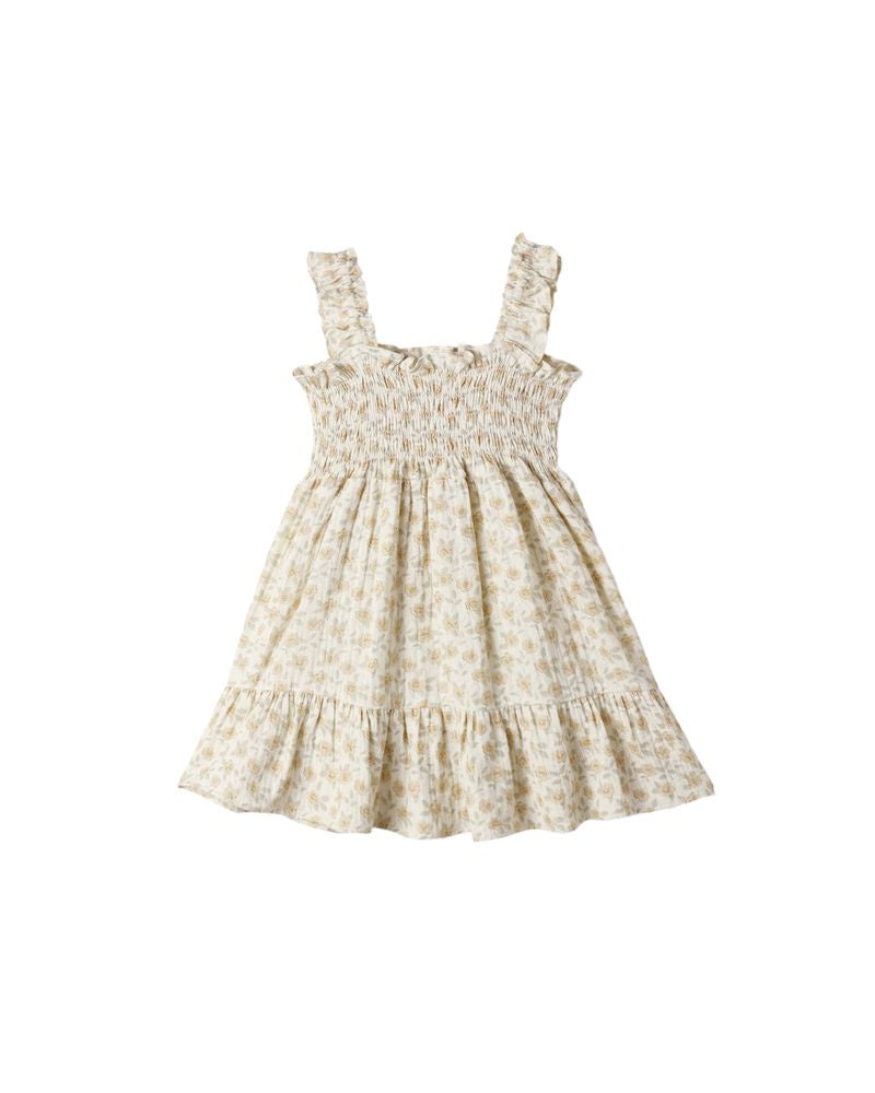 Sutton Dress - Yellow Floral - Ivory | Rylee + Cru