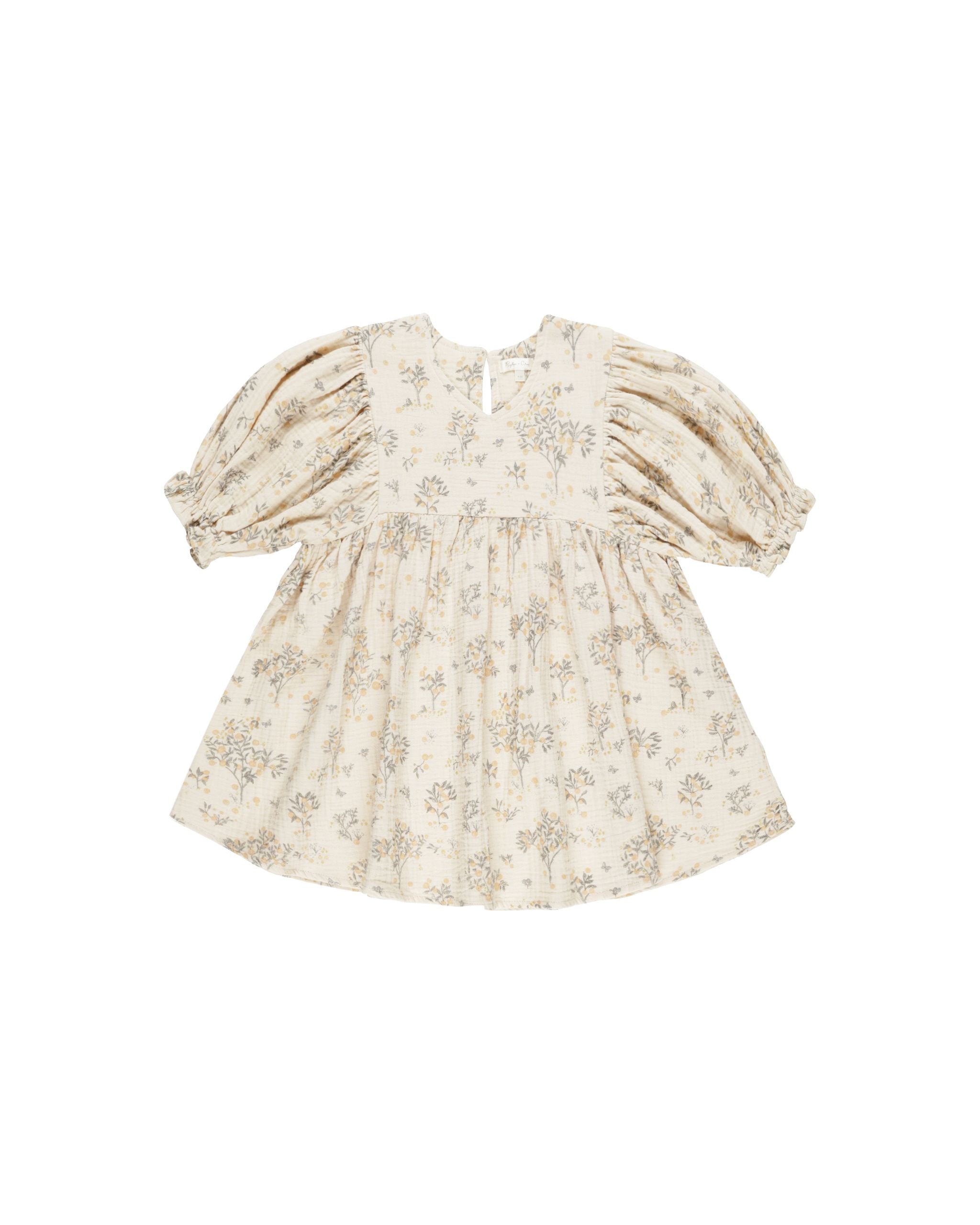 Jolene Dress || Citrus Grove - NATURAL | Rylee + Cru