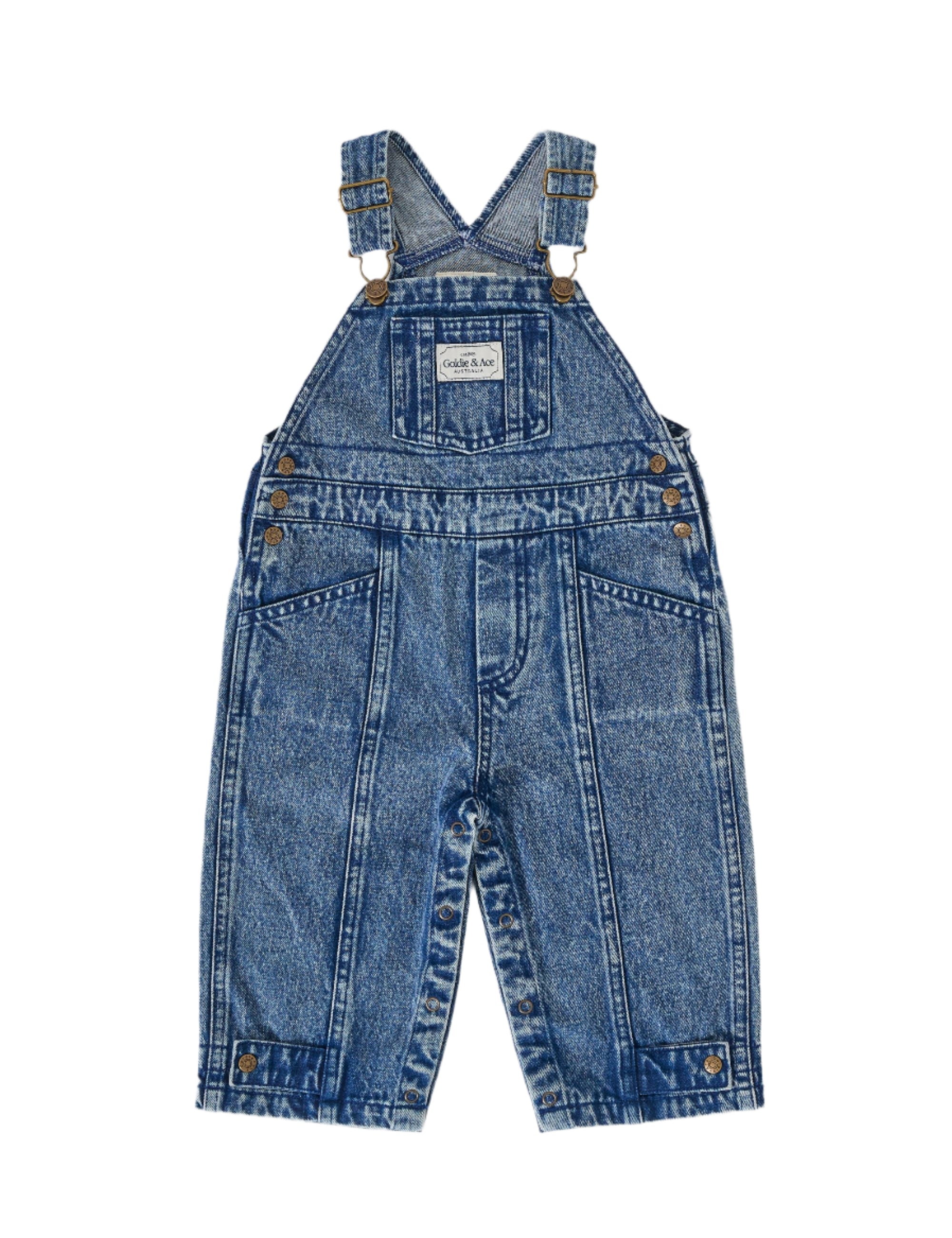 BLAKE VINTAGE WASHED DENIM OVERALLS | Goldie + Ace