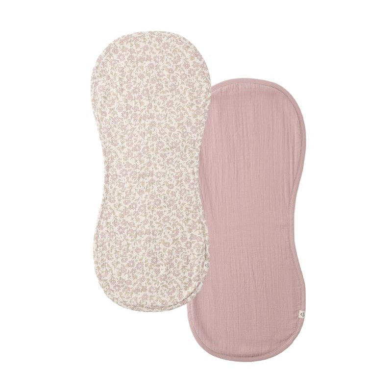 Burp Cloth 2 Pack - Dahlia Mauve - Natural Mauve | Quincy Mae