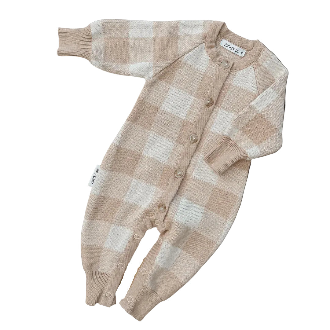 Classic Knit Romper - Gingham | Ziggy Lou