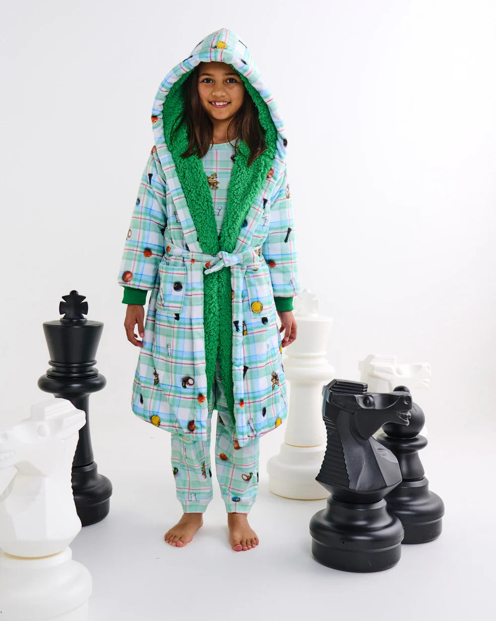 Kip&Co x Eleventh Hour Snookered Tartan Kuddle Kids Robe | Kip & Co