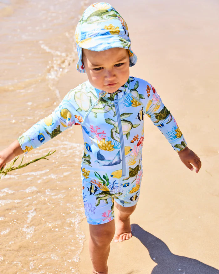 Reef Life Baby Long Sleeve Zip Bathers | Kip & Co