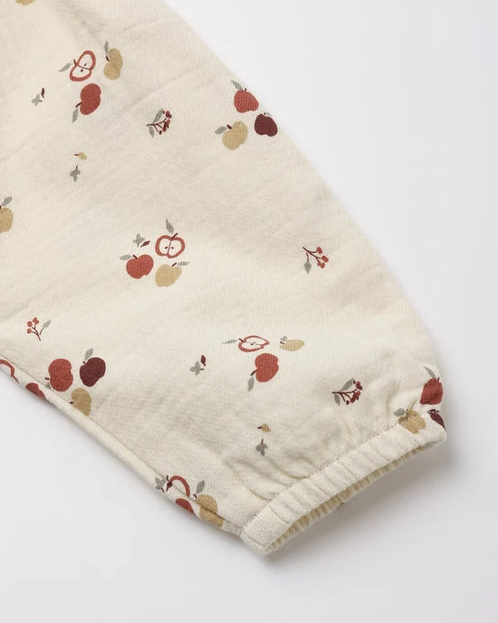 Woven Pant Apples - Natural | Quincy Mae