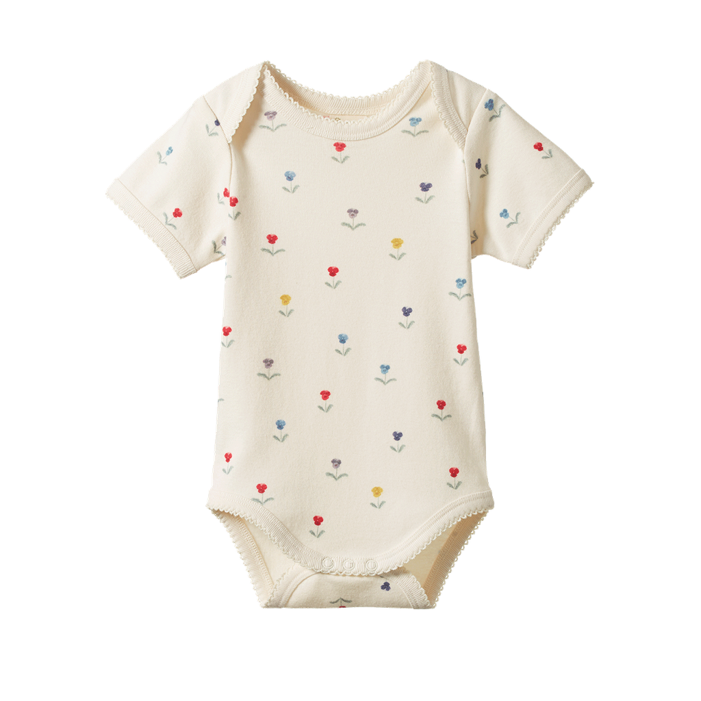 SHORT SLEEVE BODYSUIT - Delphine Print | Nature Baby