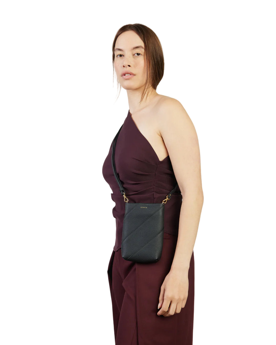 Maggie Crossbody | Black Bias | Saben