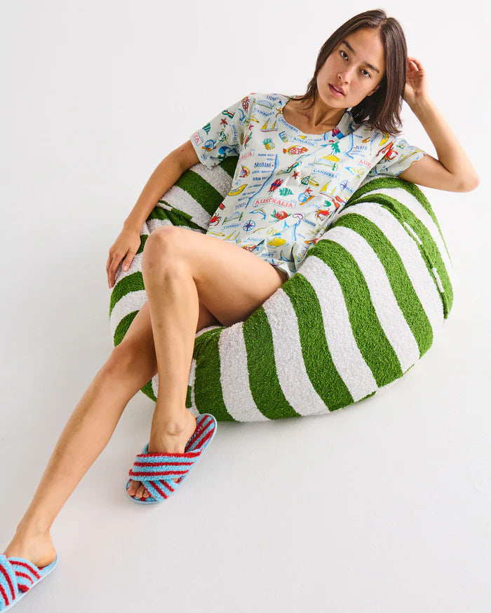 Moss Stripe Boucle Beanbag One Size | Kip & Co