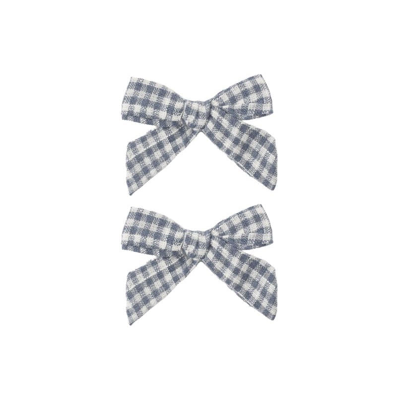Bows - Set Of 2 - Marine Gingham - Marine | Rylee + Cru