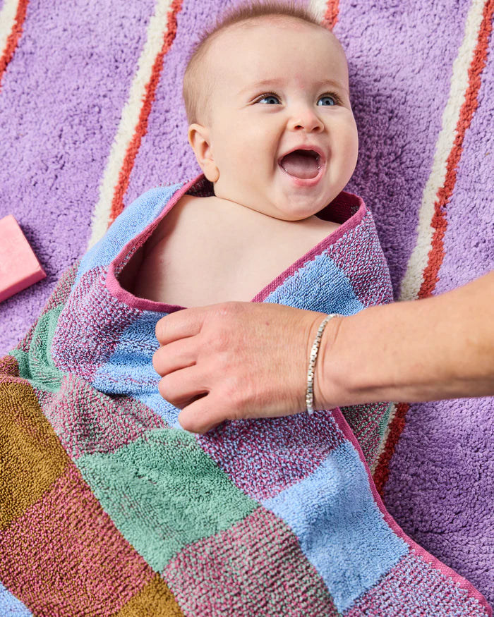 Lavender Field Stripe Round Bath Mat | Kip & Co