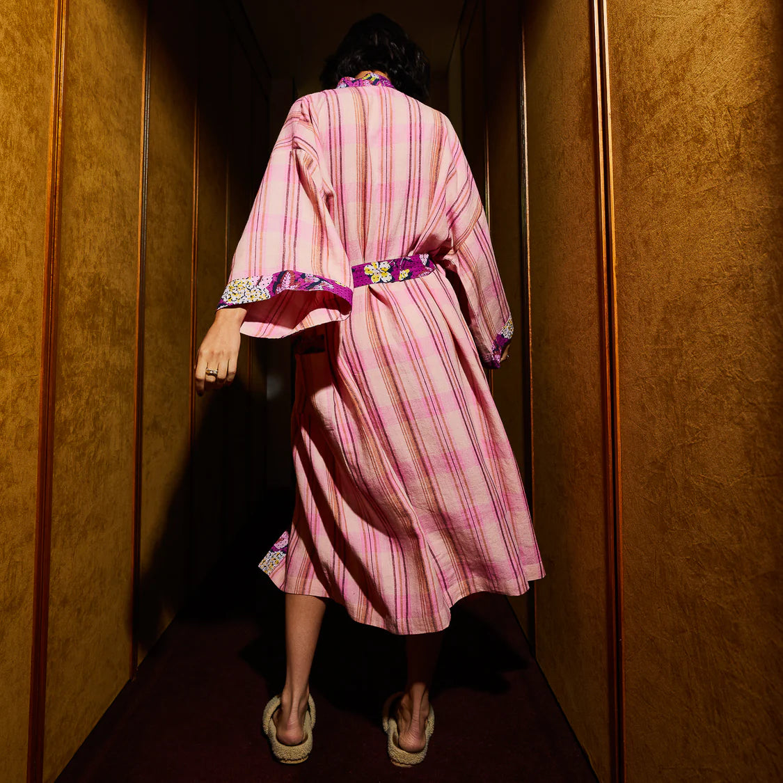 Nicolette Linen Robe - Poudre | Sage x Clare