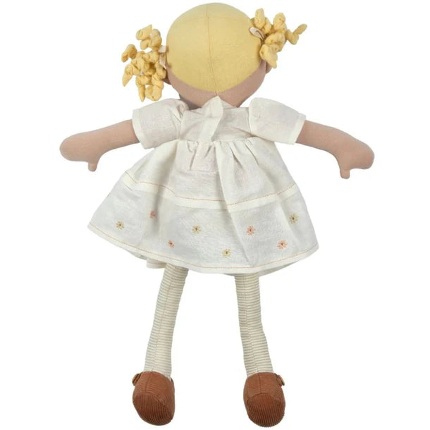 Priscy - Blonde Hair Doll with White Linen Dress | Tikiri-Bonikka