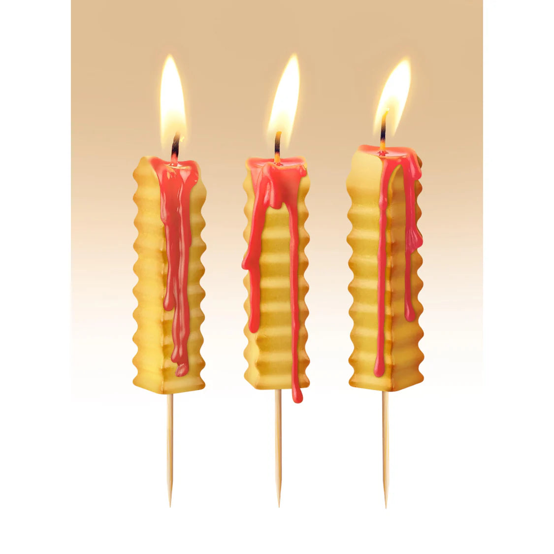 Hot and Crispy Birthday Candles - 6pcs Set Yellow | Fred