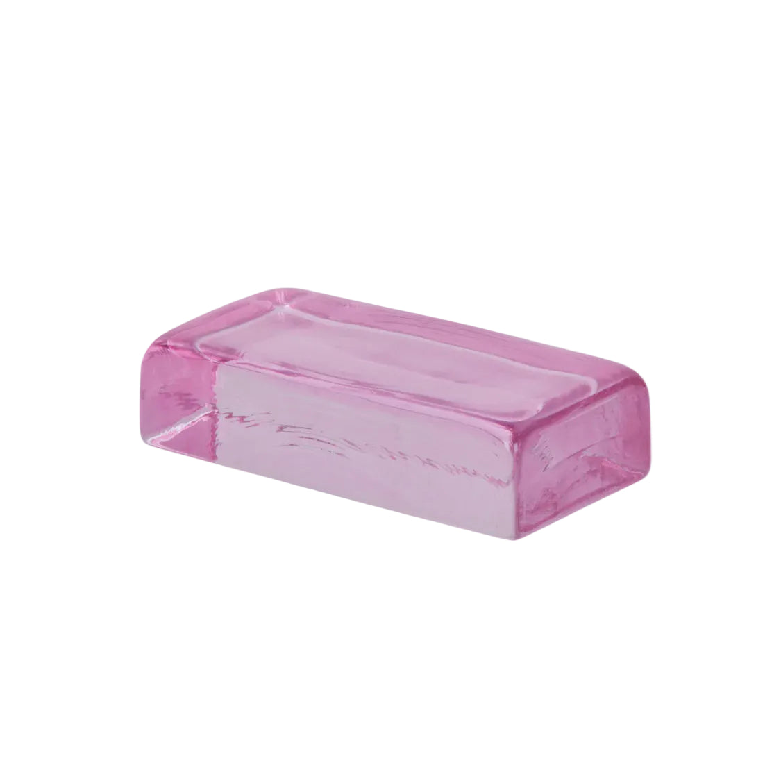 Bernard Glass Brick Sculpture Pink | Amalfi