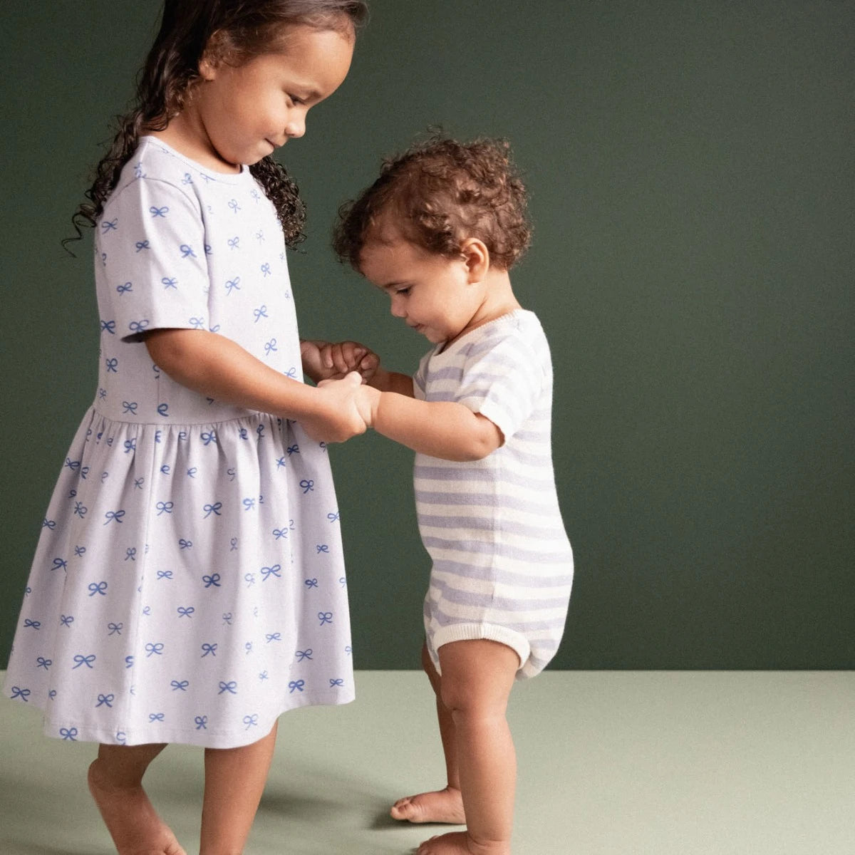SATURDAY DRESS | Ribbons Zen Blue Print | Nature Baby