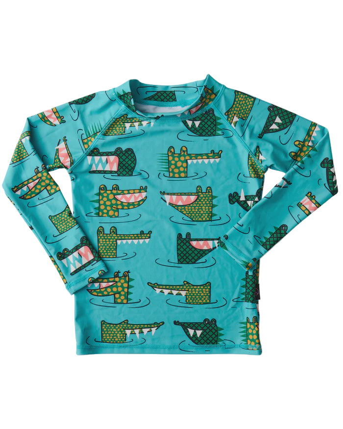 Crocodile Rock Green Rash Vest | Kip & Co