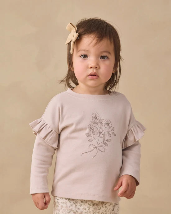 Drawstring Pant Floret - Ivory | Quincy Mae