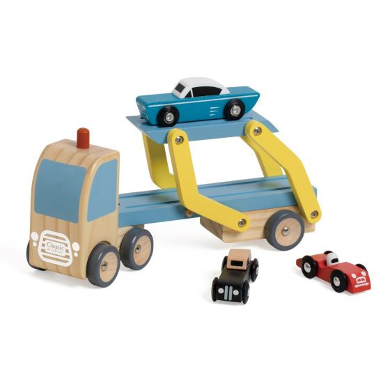 Car Transporter Truck - Blue/Yellow | Classic World