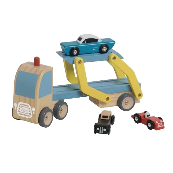 Car Transporter Truck Blue/Yellow | Classic World