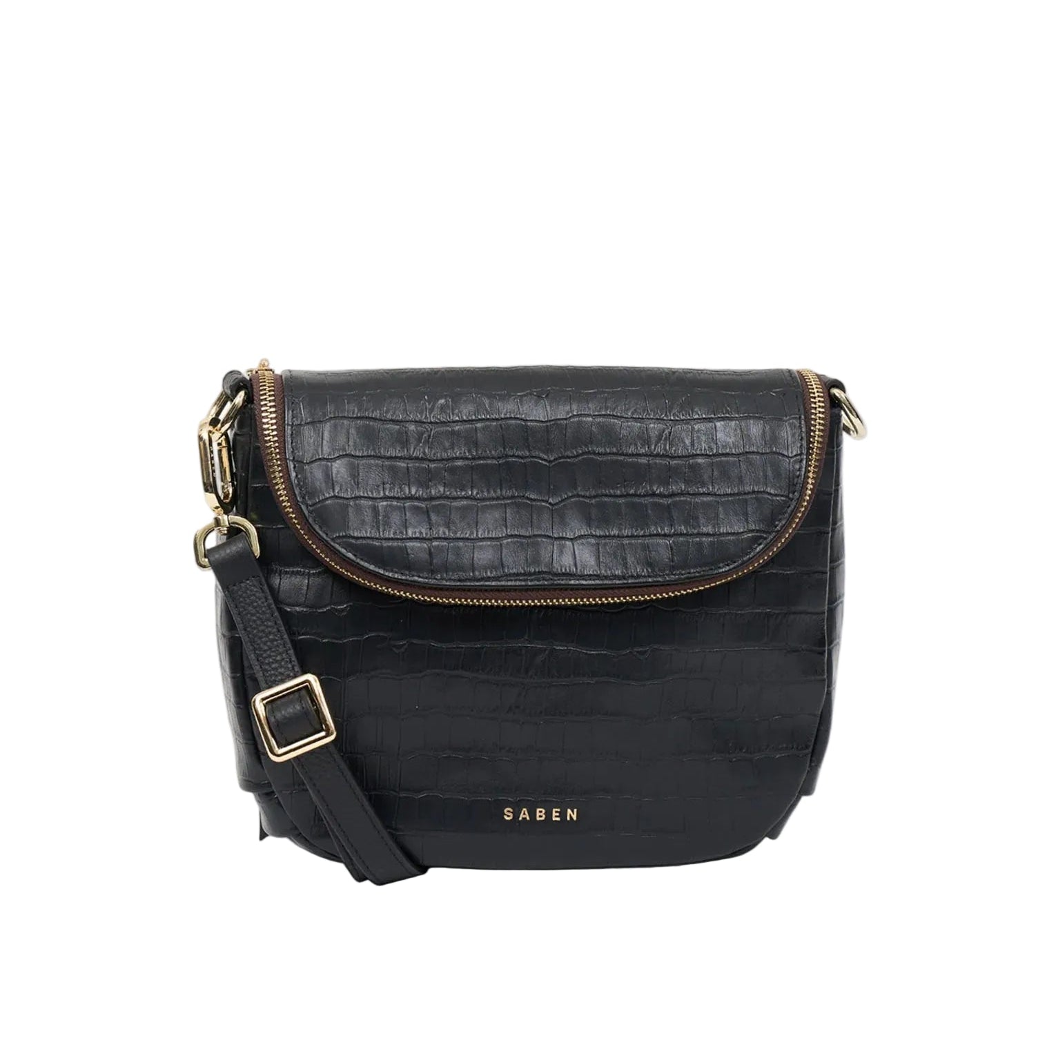 Fifi Crossbody - Black Croc | Saben