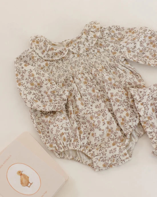 Callie Romper Posy - Ivory | Quincy Mae