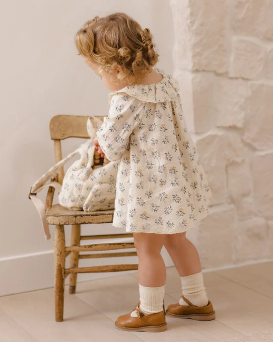 Long Sleeve Isla Dress French Floral - Natural | Quincy Mae