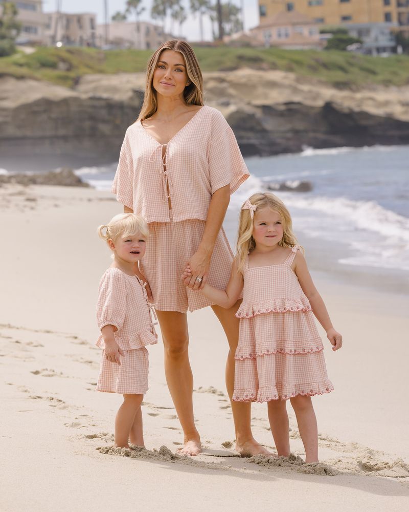 Ruffled Swing Dress || Petal Gingham - Petal | Rylee + Cru