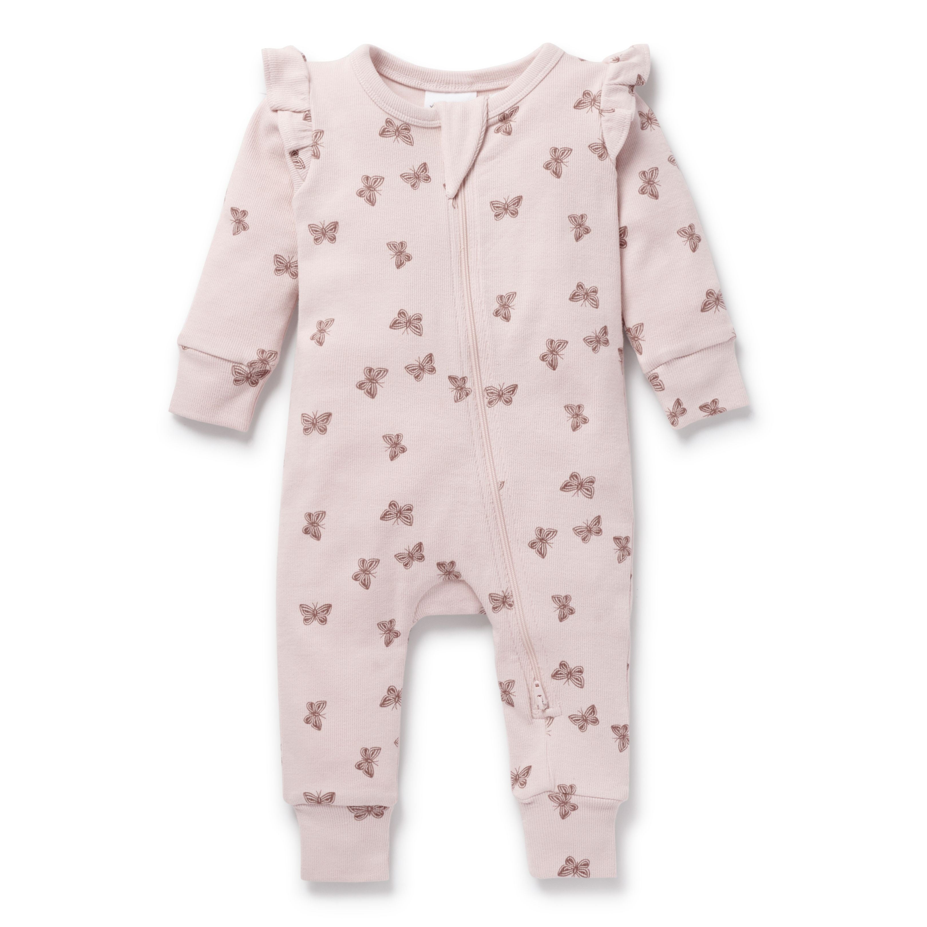 BUTTERFLY RIB ZIP ROMPER || Pink | Aster & Oak