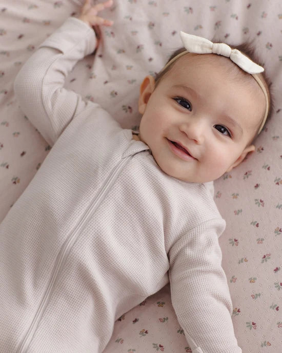 Pointelle Baby Blanket Heart Ditsy - Lilac | Quincy Mae